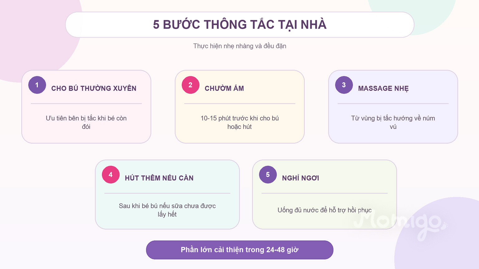Năm bước hỗ trợ thông tắc tia sữa tại nhà một cách nhẹ nhàng