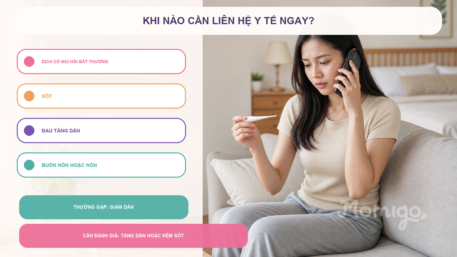 Những dấu hiệu cần liên hệ cơ sở y tế thay vì tiếp tục tự theo dõi