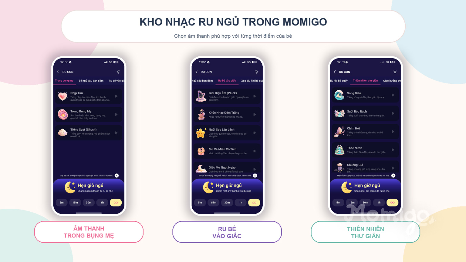 Các nhóm âm thanh ru ngủ mới trong Momigo