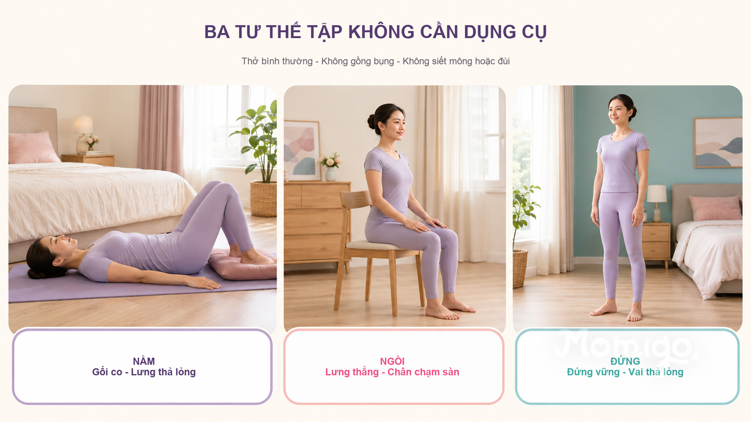 Ba tư thế tập Kegel không cần dụng cụ và những lưu ý khi thực hiện