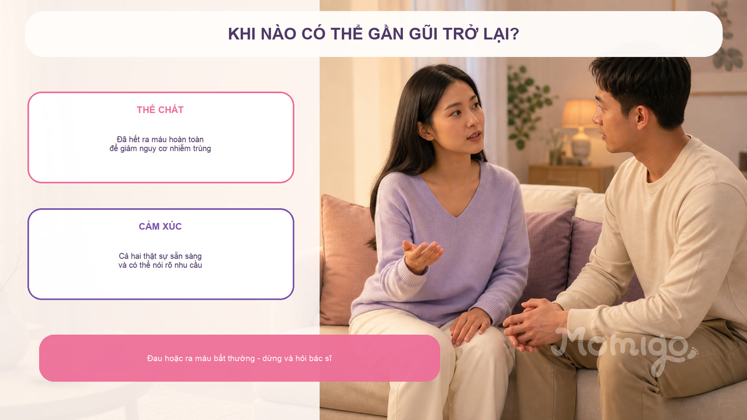 Sẵn sàng về thể chất và cảm xúc đều quan trọng khi trở lại gần gũi