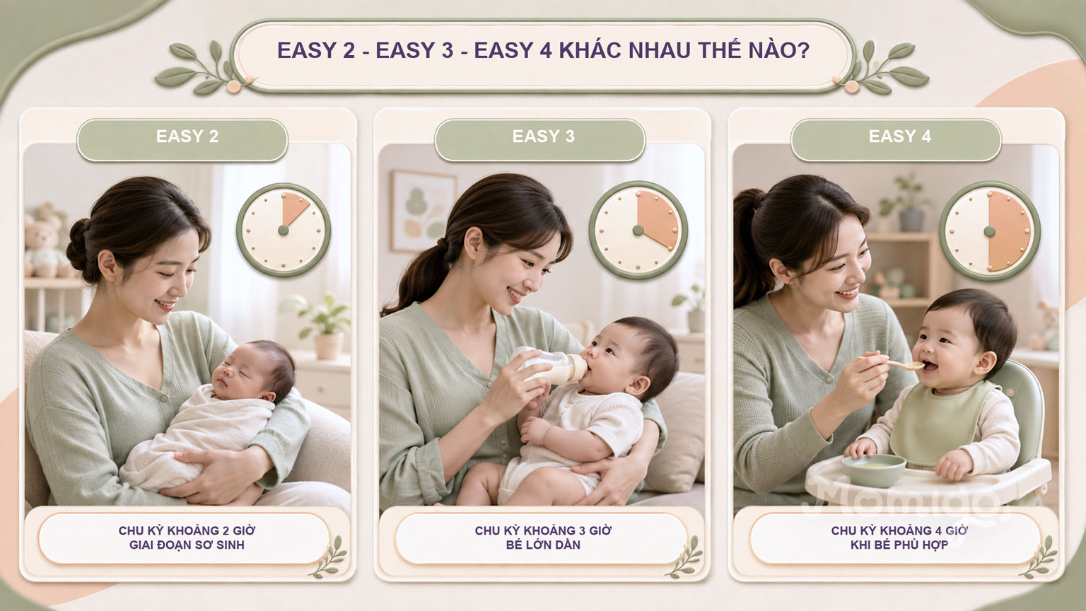 EASY 2, EASY 3 và EASY 4 là các khoảng chu kỳ tham khảo theo giai đoạn