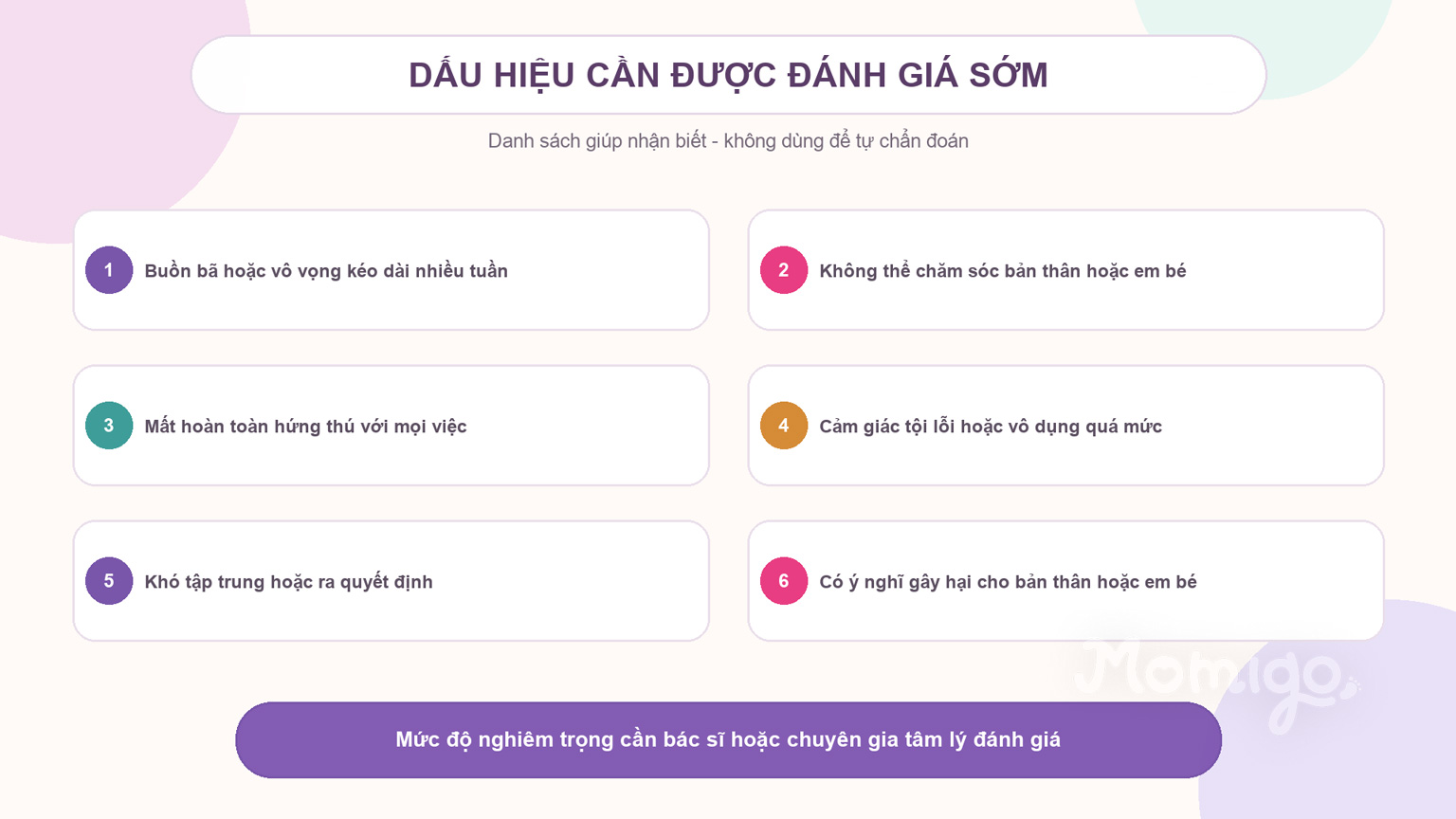 Những dấu hiệu cần được bác sĩ hoặc chuyên gia tâm lý đánh giá sớm