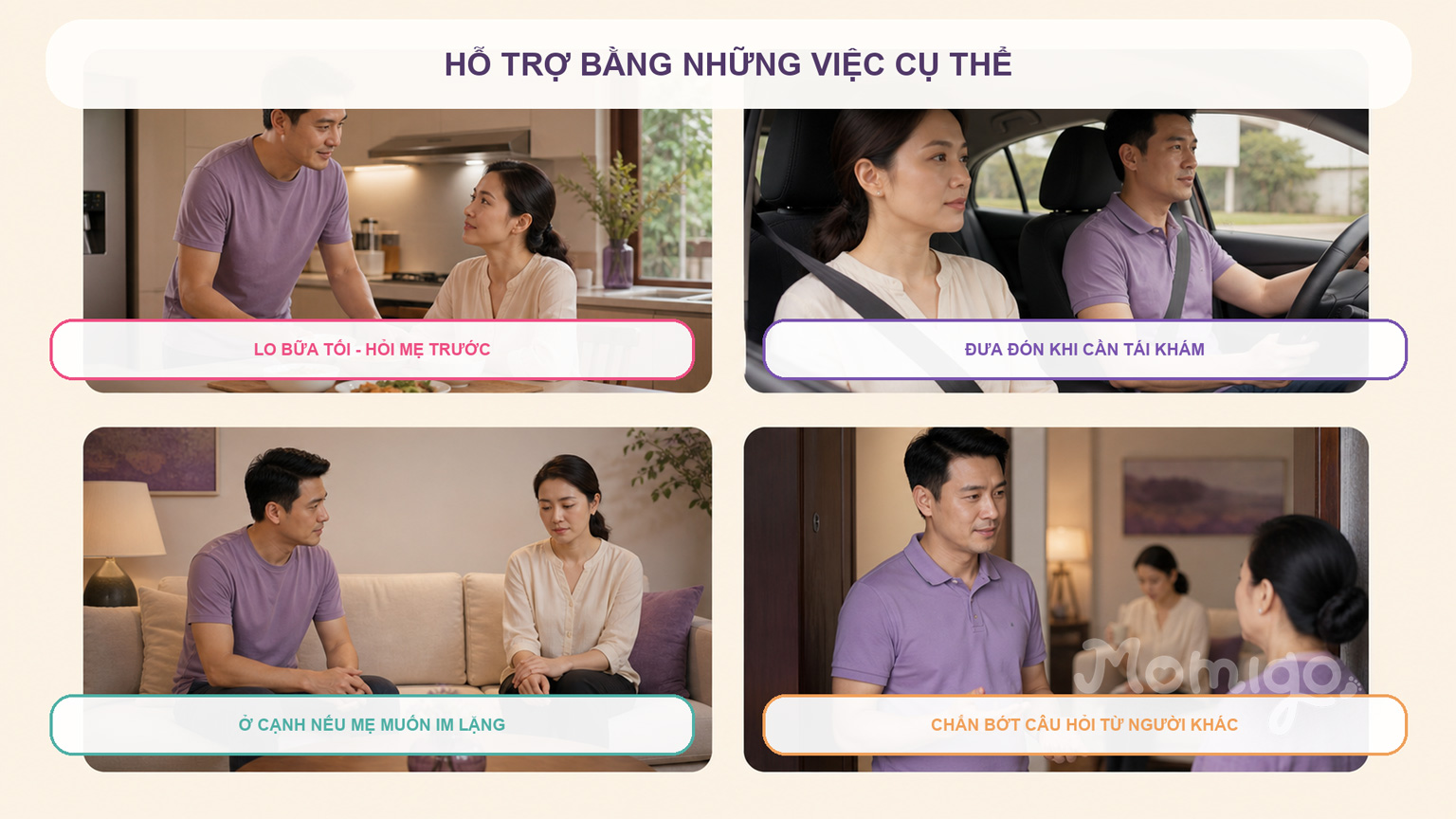 Bốn cách hỗ trợ thiết thực và vẫn tôn trọng mong muốn của mẹ