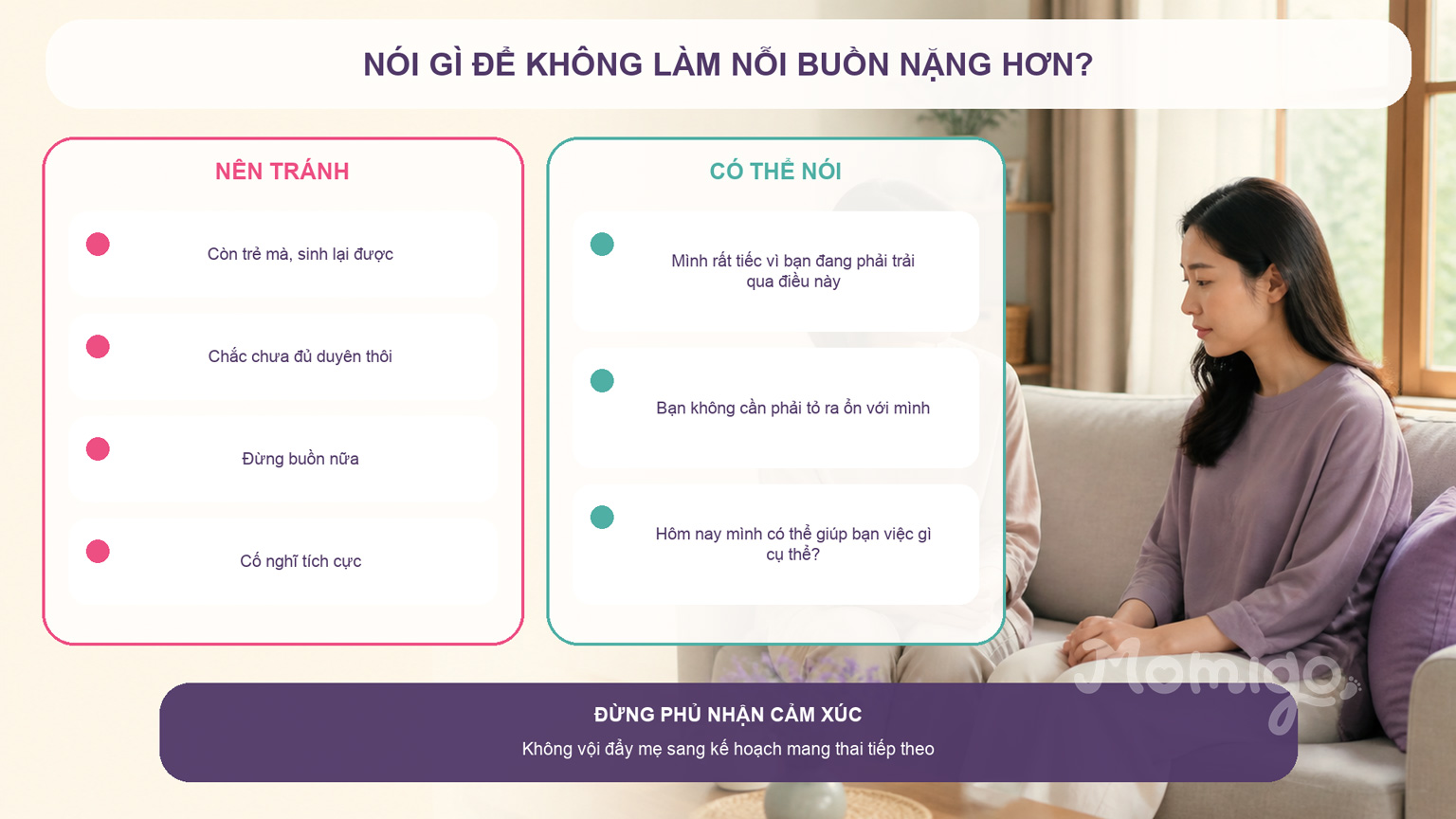 Những cách nói giúp công nhận cảm xúc thay vì xem nhẹ mất mát