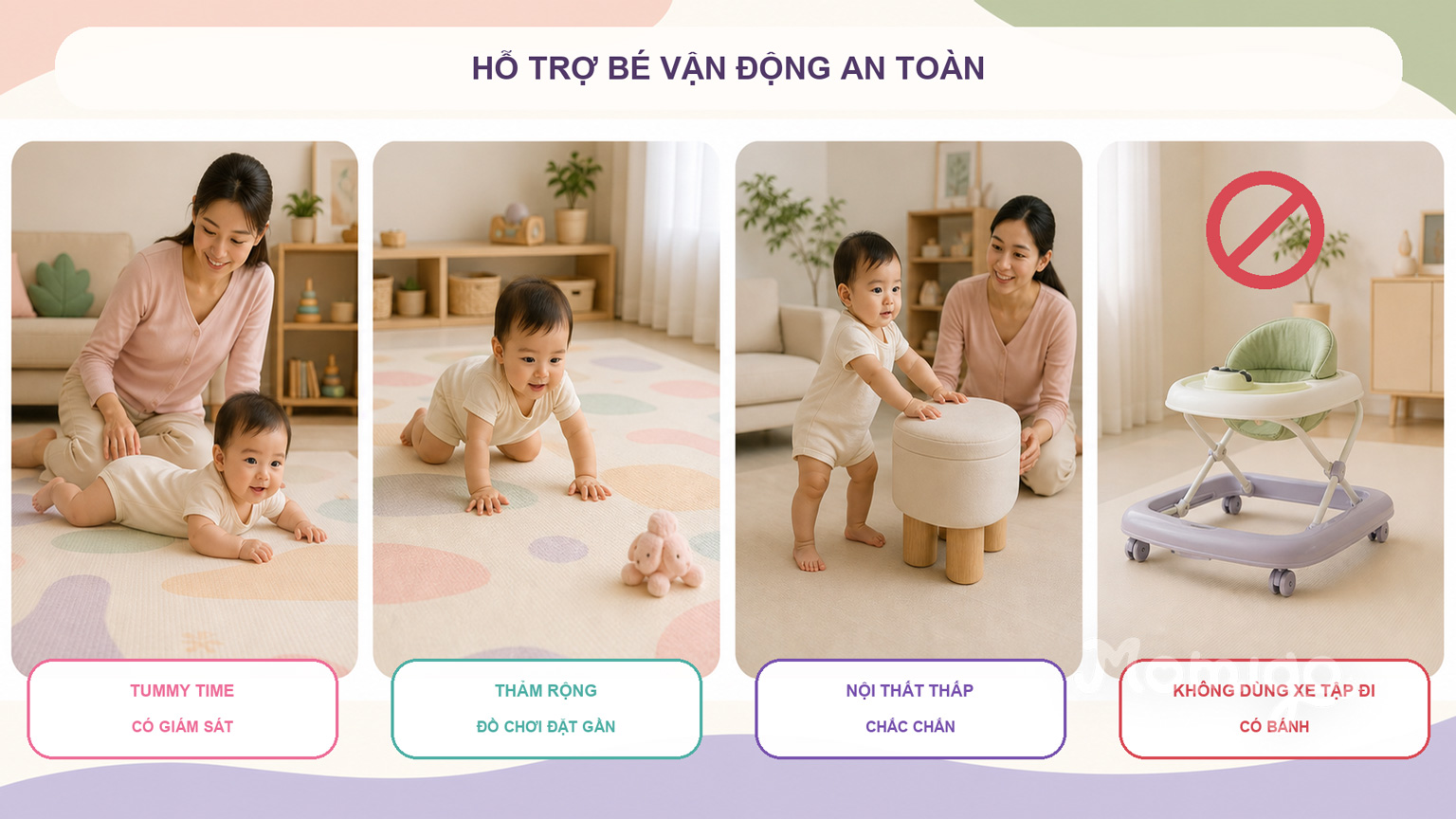 Cách hỗ trợ bé vận động an toàn theo từng giai đoạn