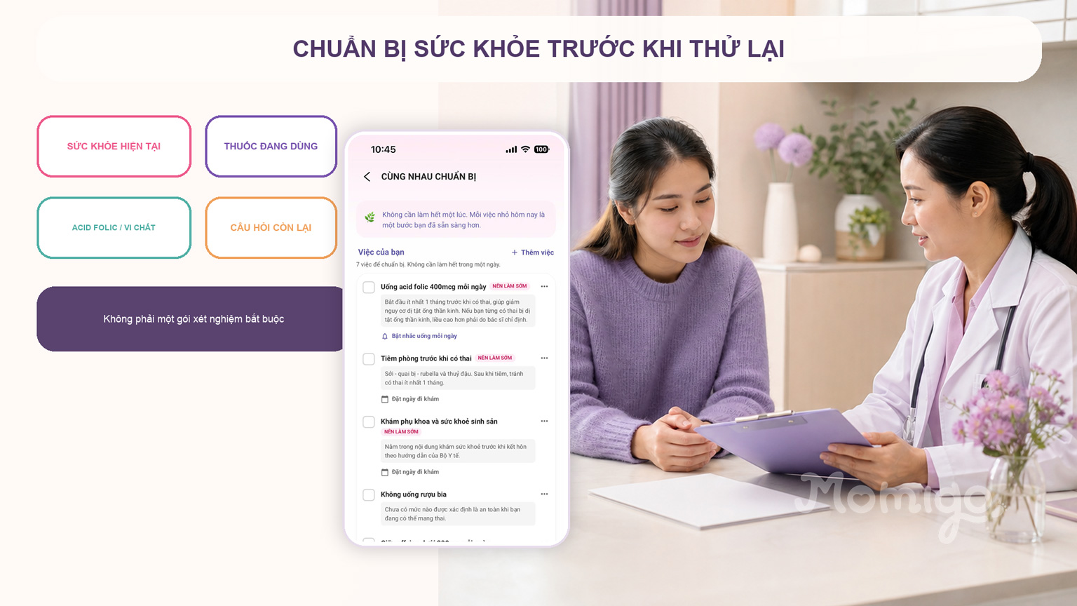 Chuẩn bị sức khỏe là quá trình trao đổi phù hợp với hoàn cảnh của mẹ