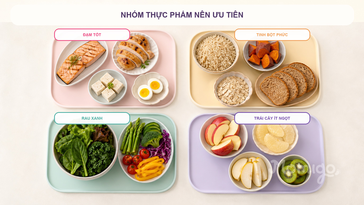 Các nhóm thực phẩm nên ưu tiên trong bữa ăn