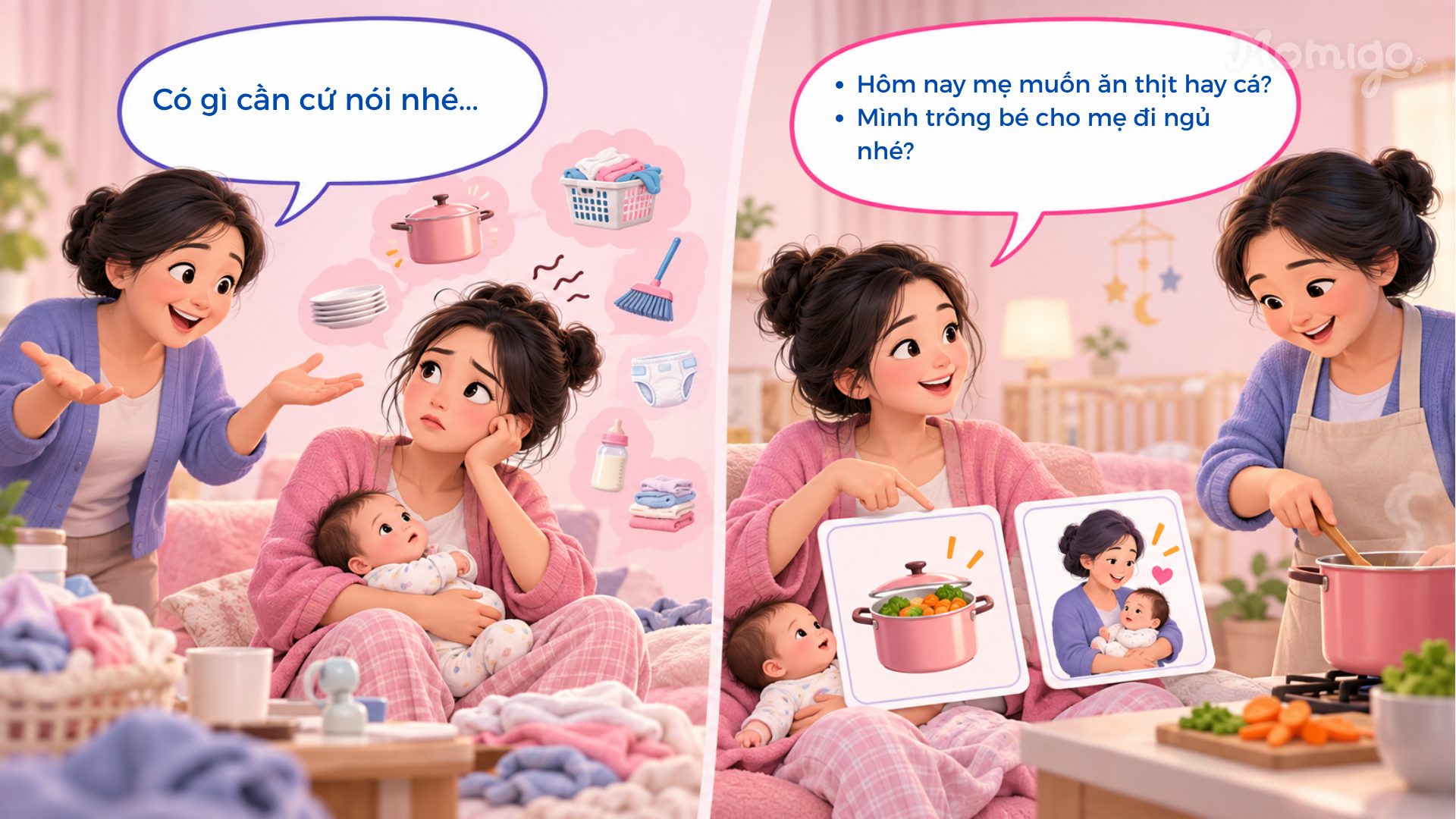 Hỏi thế nào để mẹ dễ trả lời