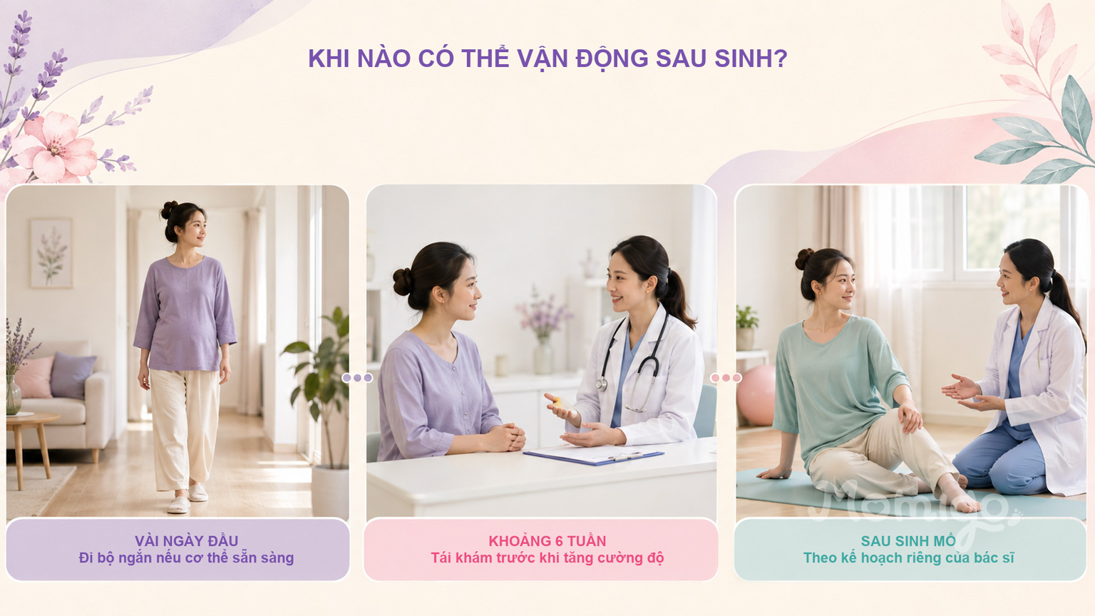 Các mốc tham khảo khi trở lại vận động sau sinh