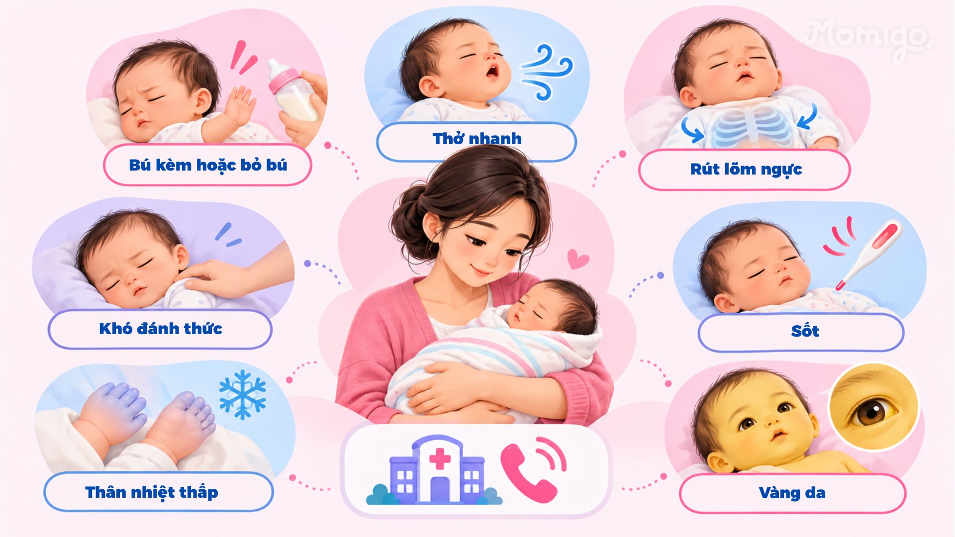 Dấu hiệu nguy hiểm ở trẻ sơ sinh