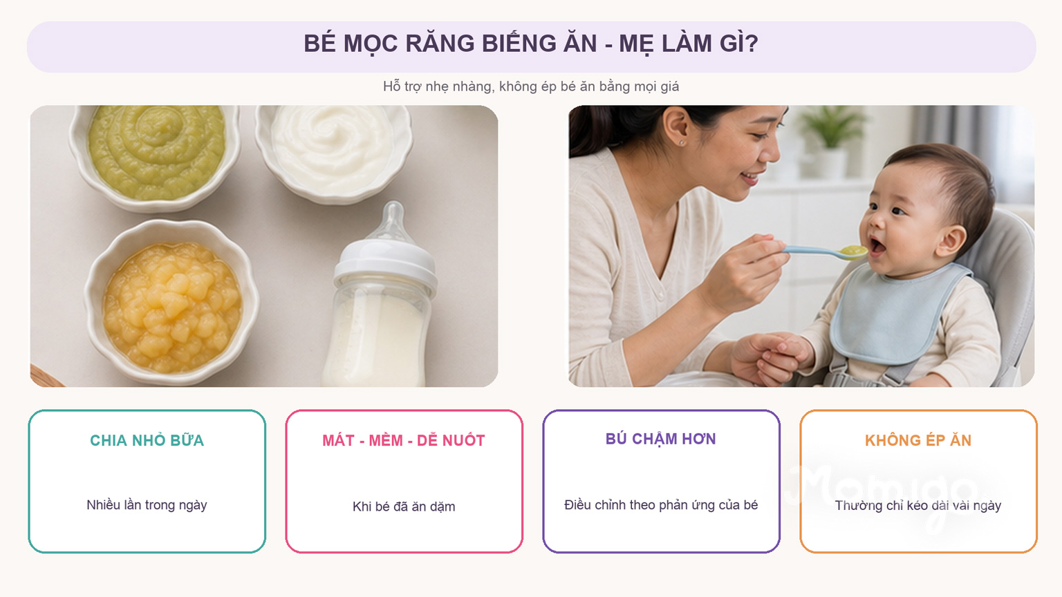 Cách hỗ trợ khi bé mọc răng biếng ăn