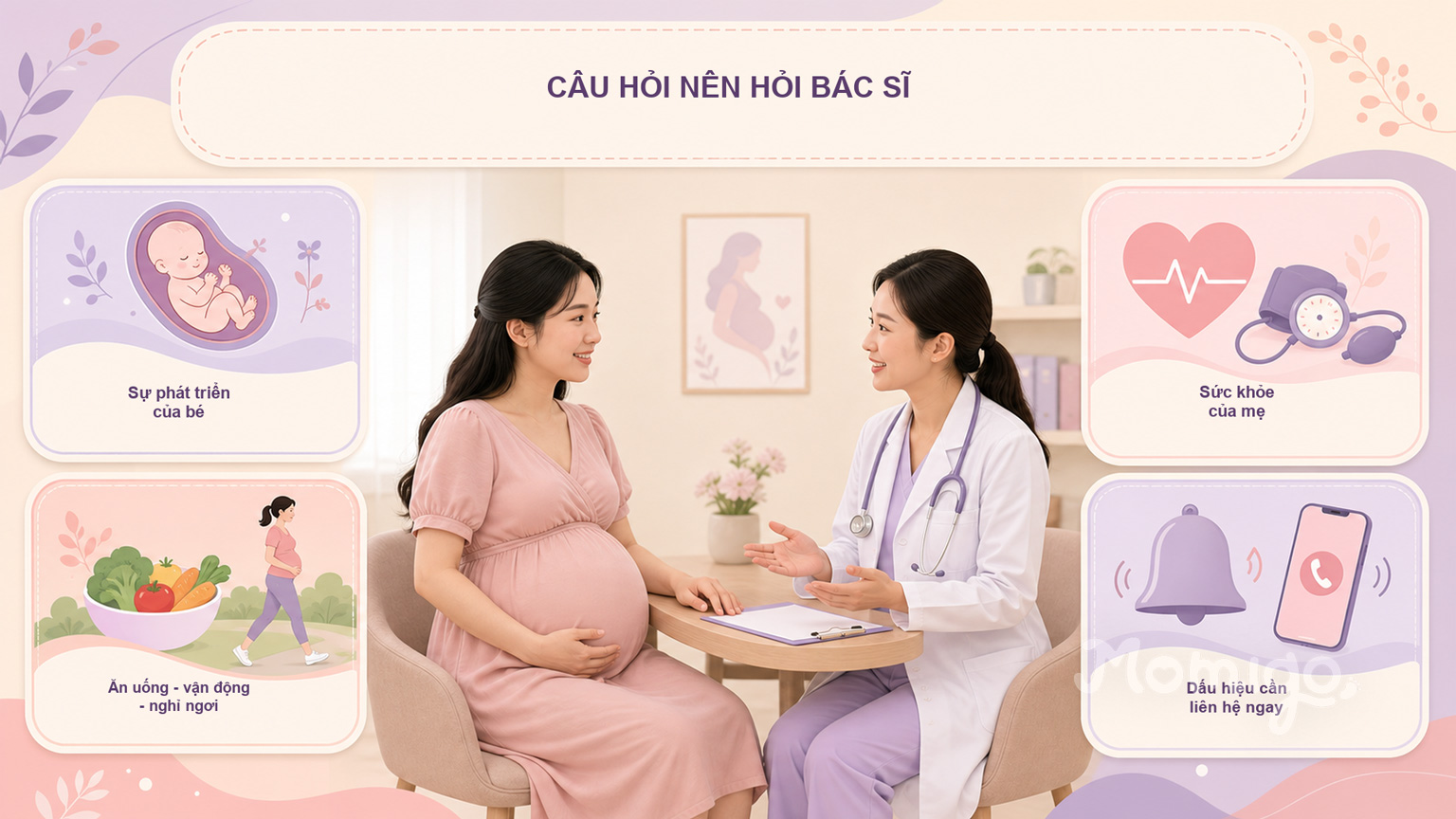Bốn nhóm câu hỏi mẹ có thể chuẩn bị để hỏi bác sĩ