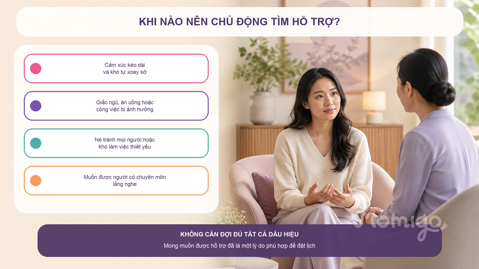 Mong muốn được hỗ trợ đã là một lý do phù hợp để đặt lịch