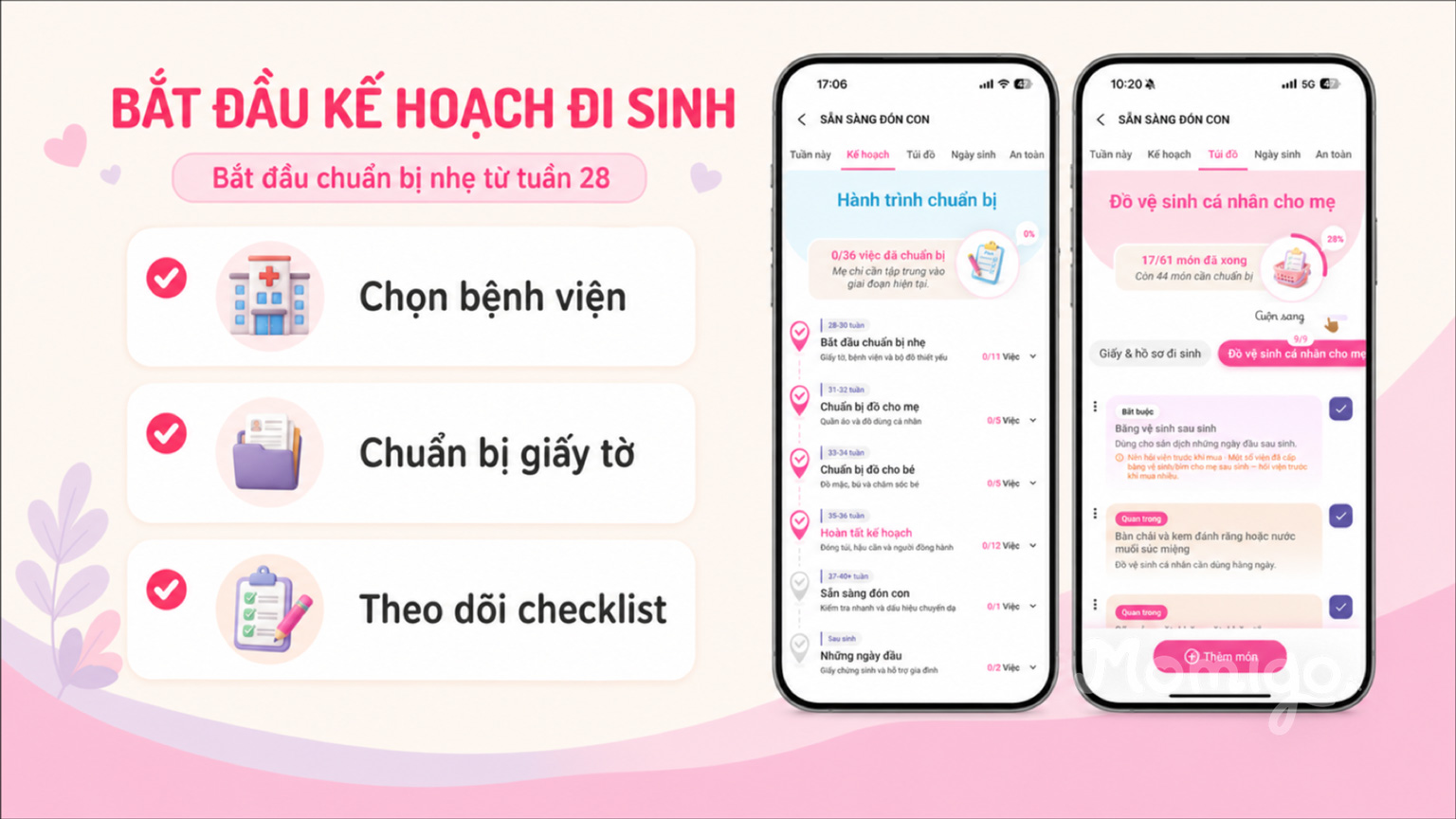 Bắt đầu Kế hoạch đi sinh sớm trong Momigo