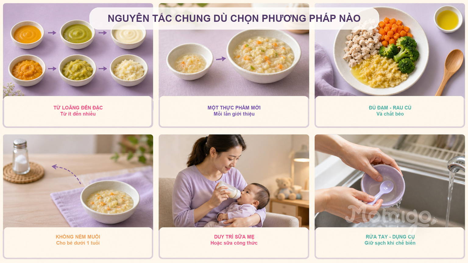 Những nguyên tắc dinh dưỡng và vệ sinh chung khi cho bé ăn dặm