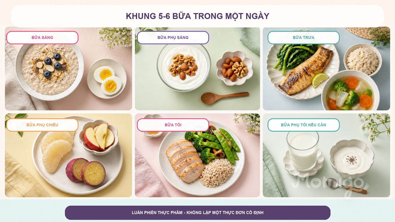 Khung 5-6 bữa tham khảo trong một ngày