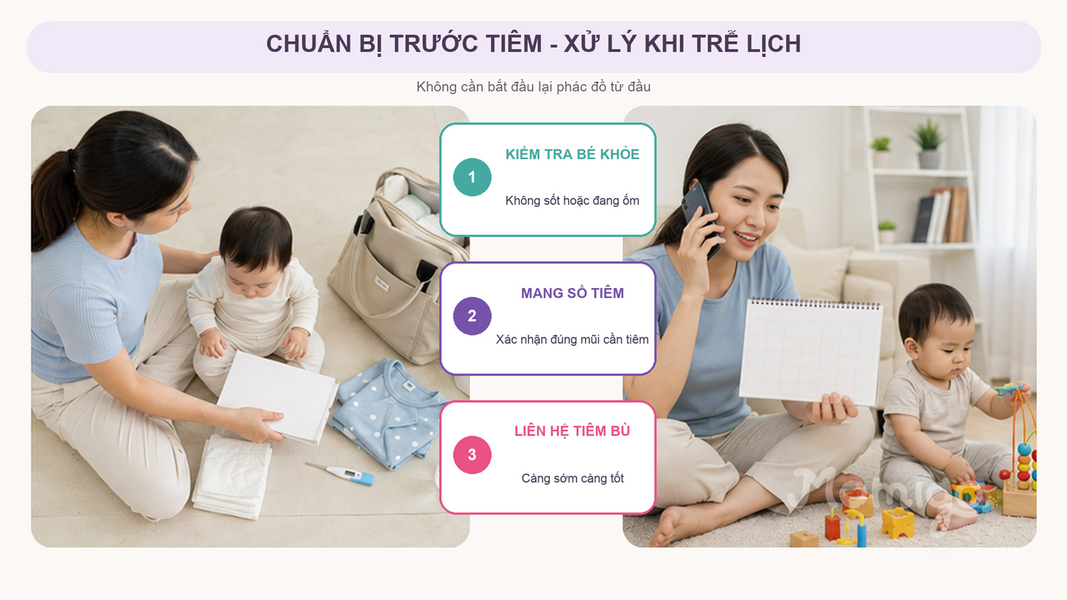 Chuẩn bị trước tiêm và xử lý khi trễ lịch