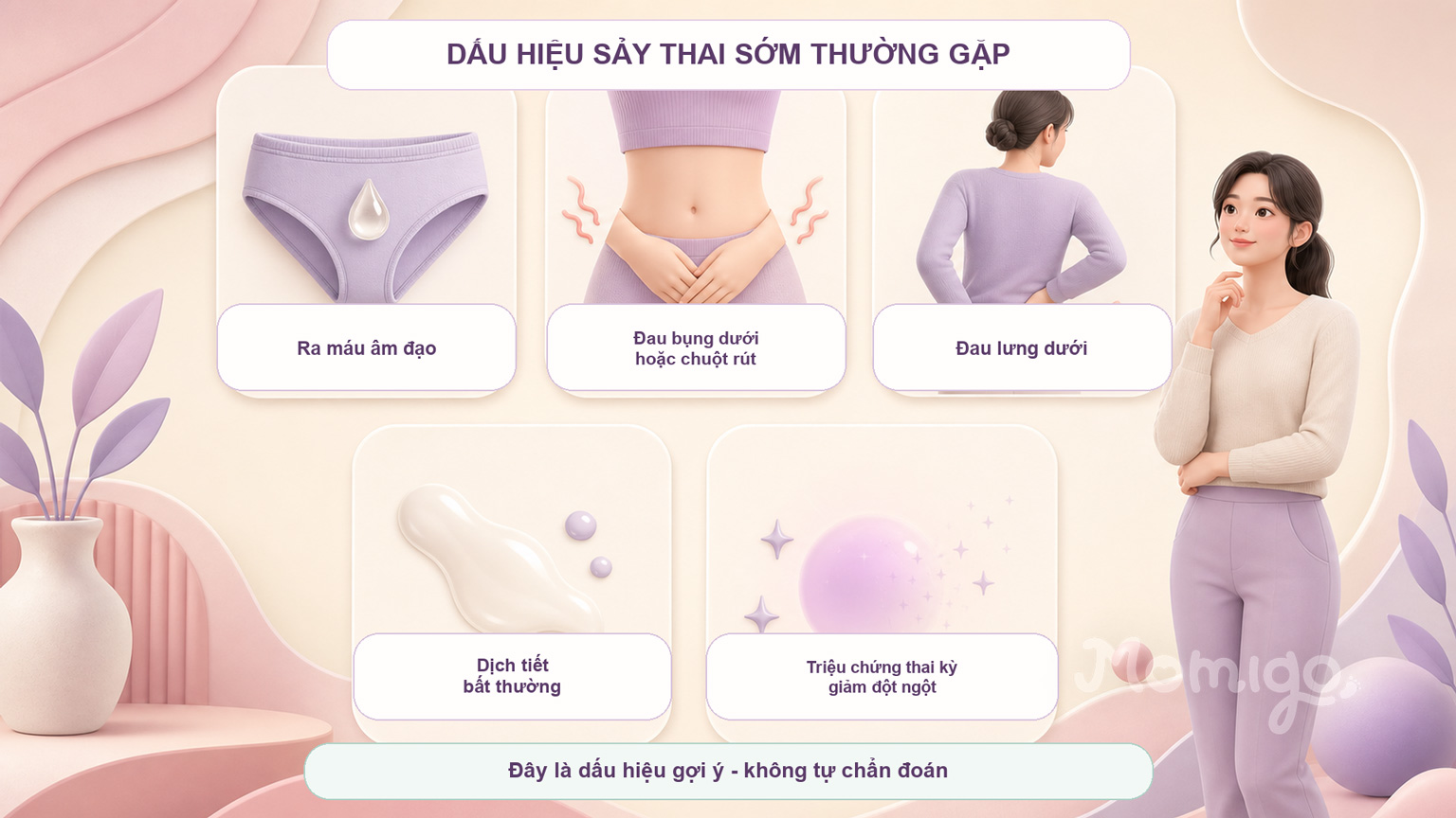 Những dấu hiệu sảy thai sớm thường gặp chỉ mang tính gợi ý