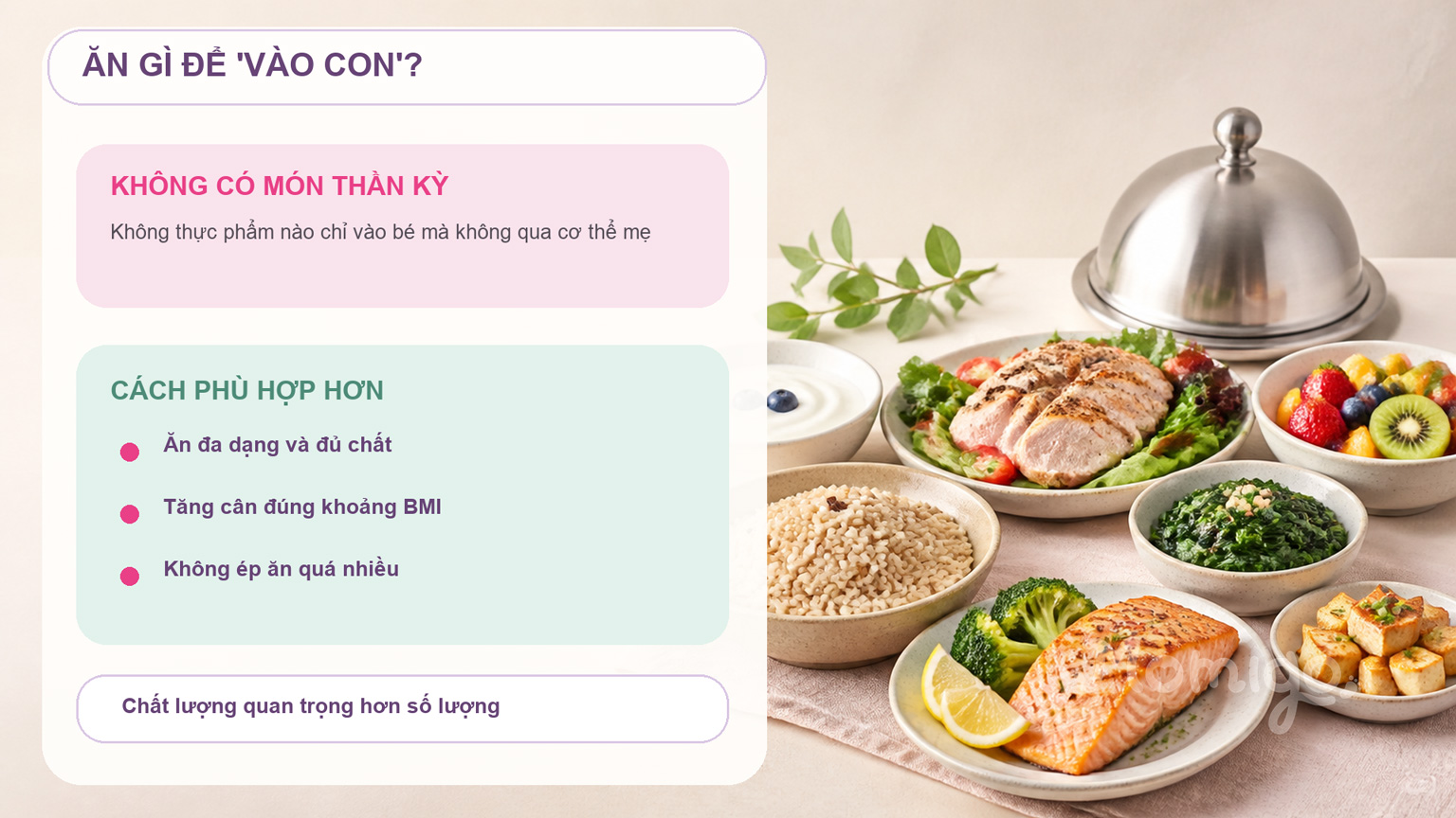 Không có món ăn thần kỳ chỉ vào con mà không qua cơ thể mẹ