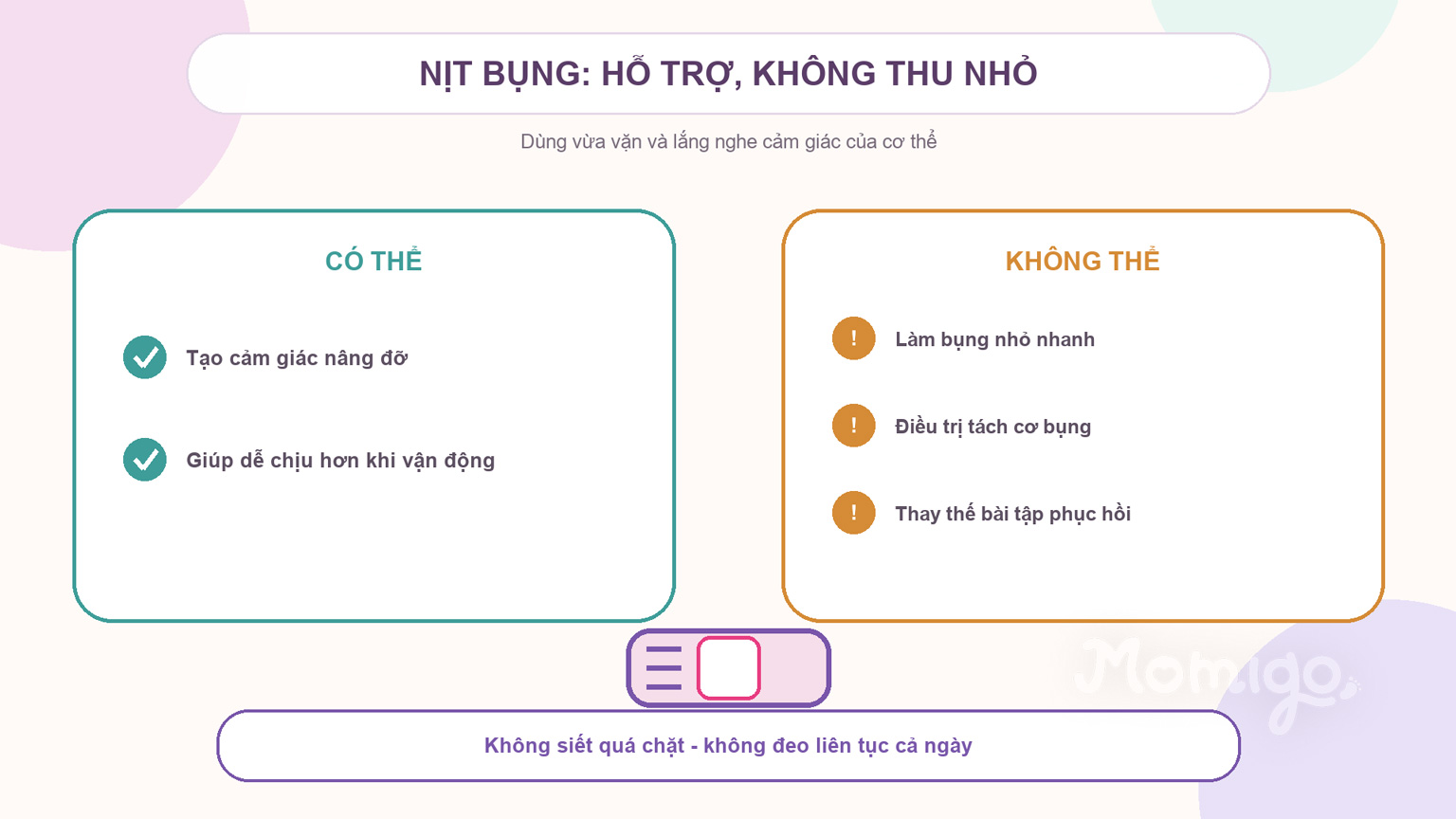 Vai trò hỗ trợ và giới hạn của nịt bụng sau sinh