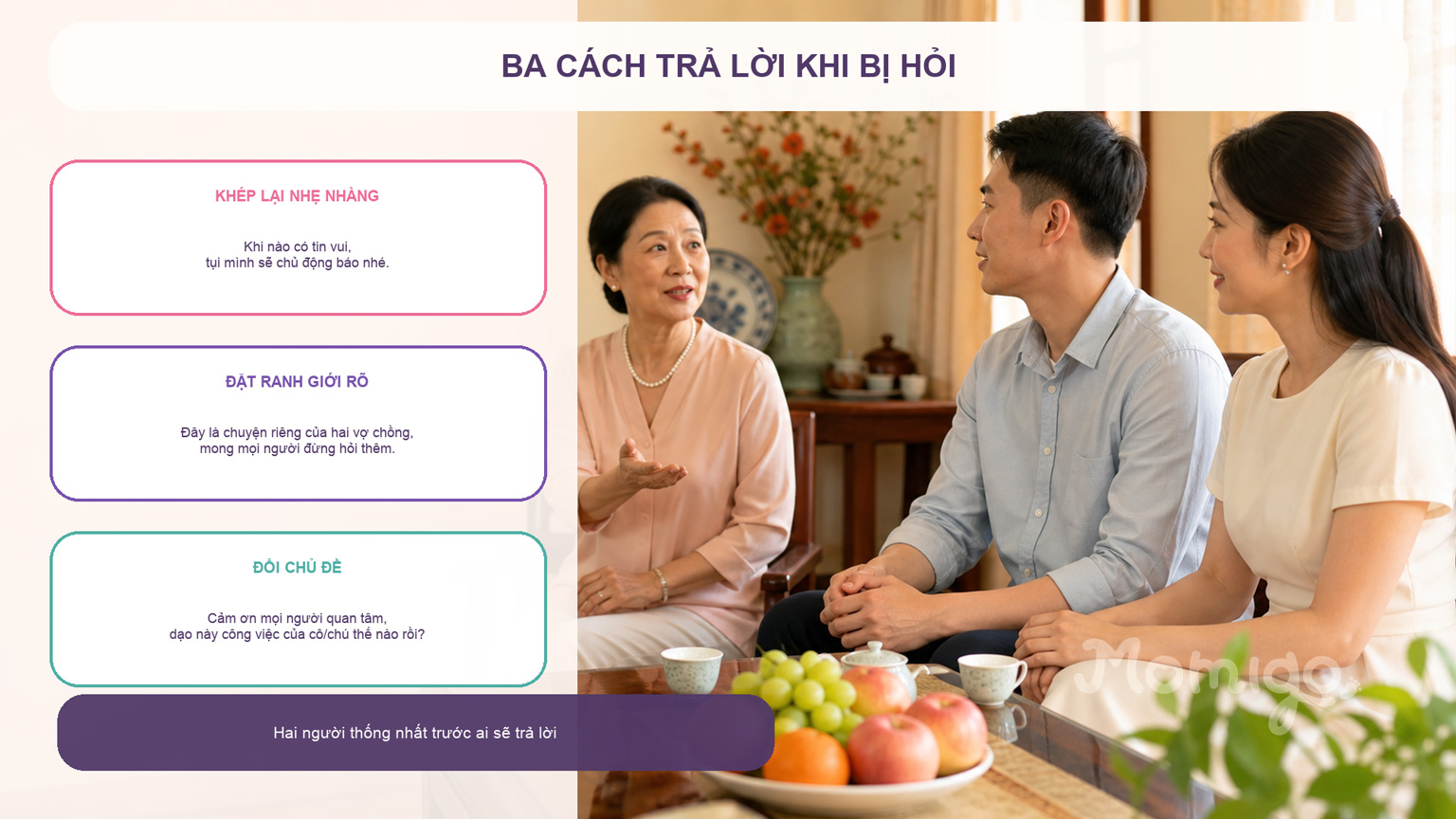 Ba cách đặt ranh giới khi được hỏi về chuyện có con