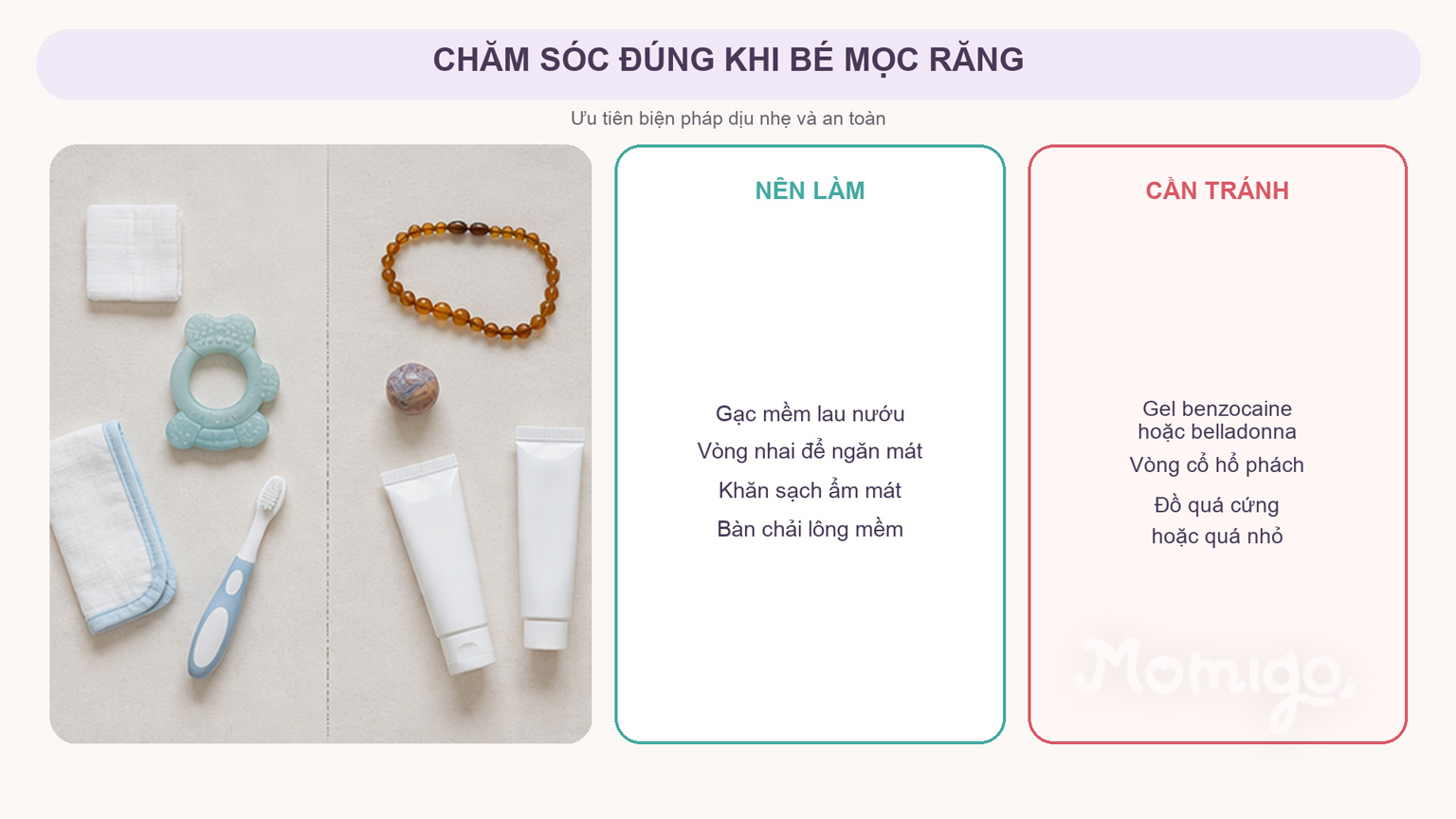 Chăm sóc đúng và những điều cần tránh khi bé mọc răng