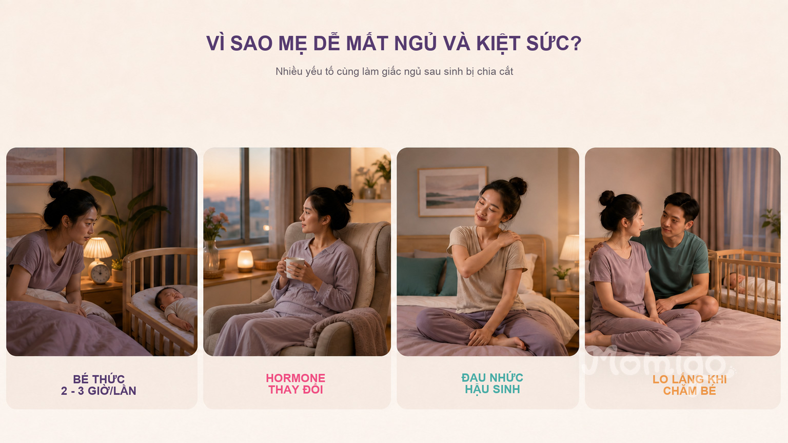 Vì sao mẹ sau sinh dễ mất ngủ và kiệt sức