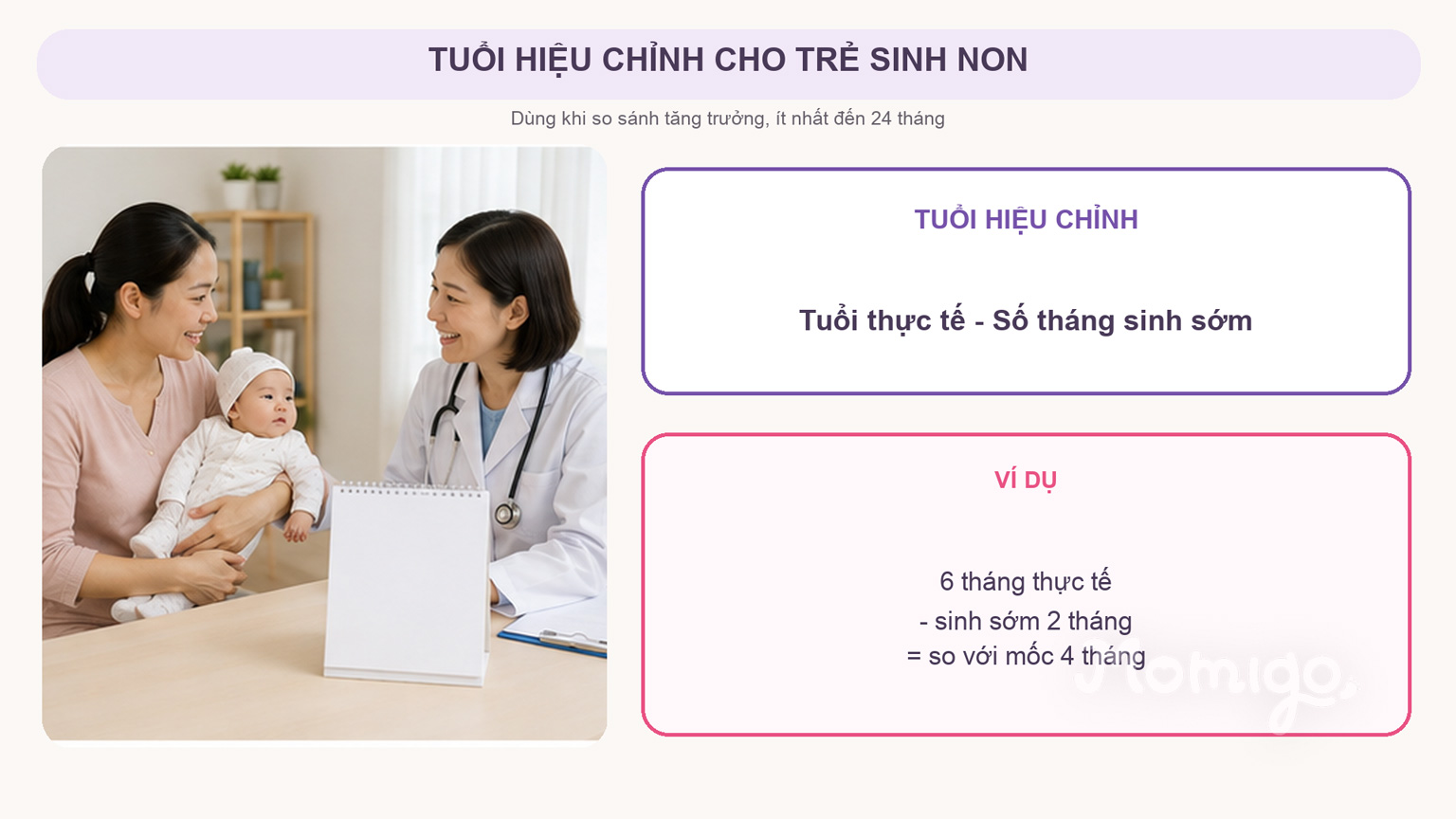 Cách tính tuổi hiệu chỉnh cho trẻ sinh non