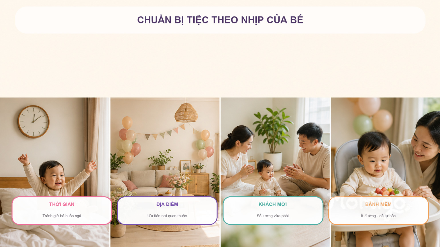Bốn phần cần cân nhắc khi chuẩn bị sinh nhật 1 tuổi cho bé