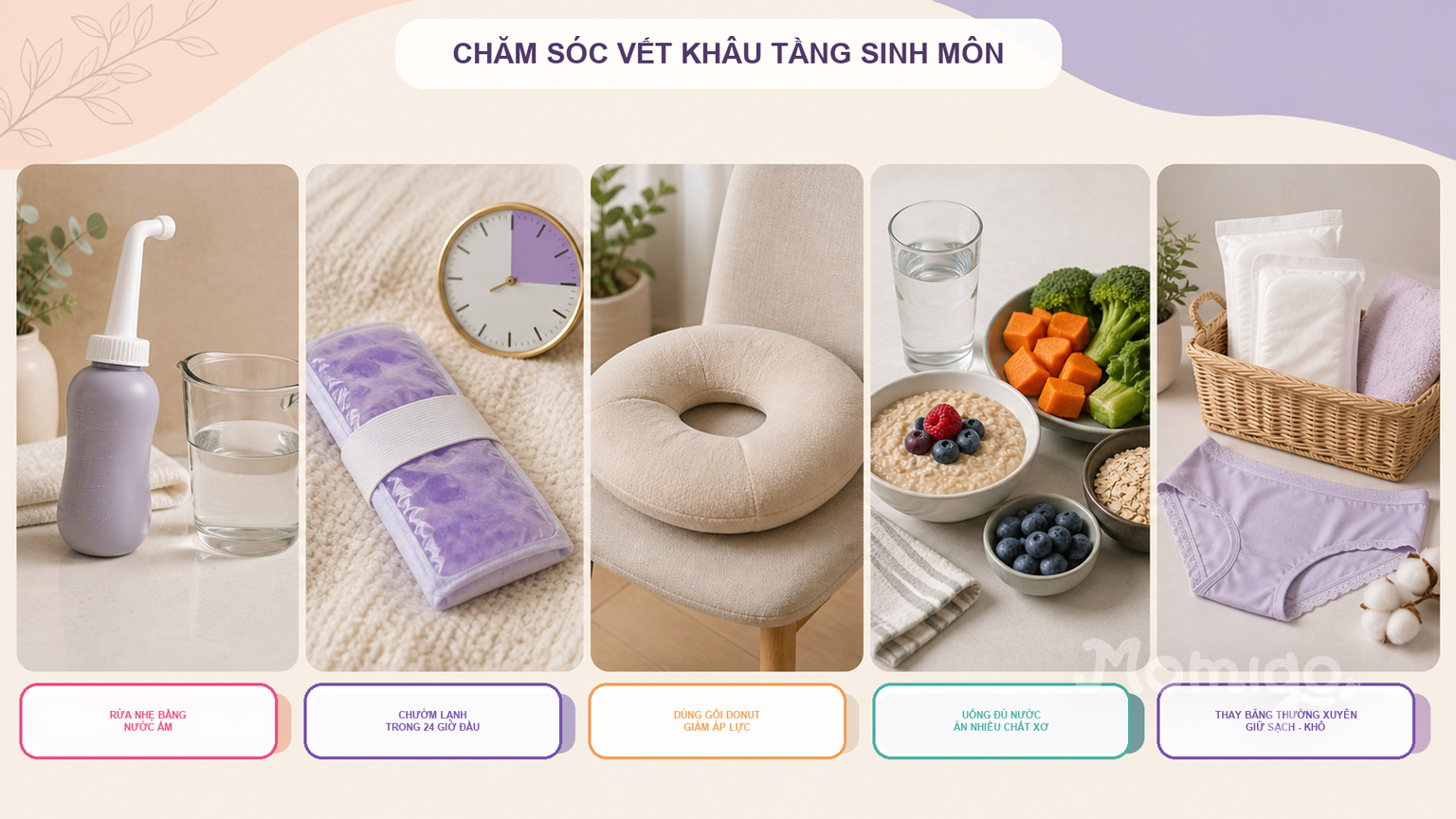 Năm cách chăm sóc vết khâu tầng sinh môn kín đáo và an toàn
