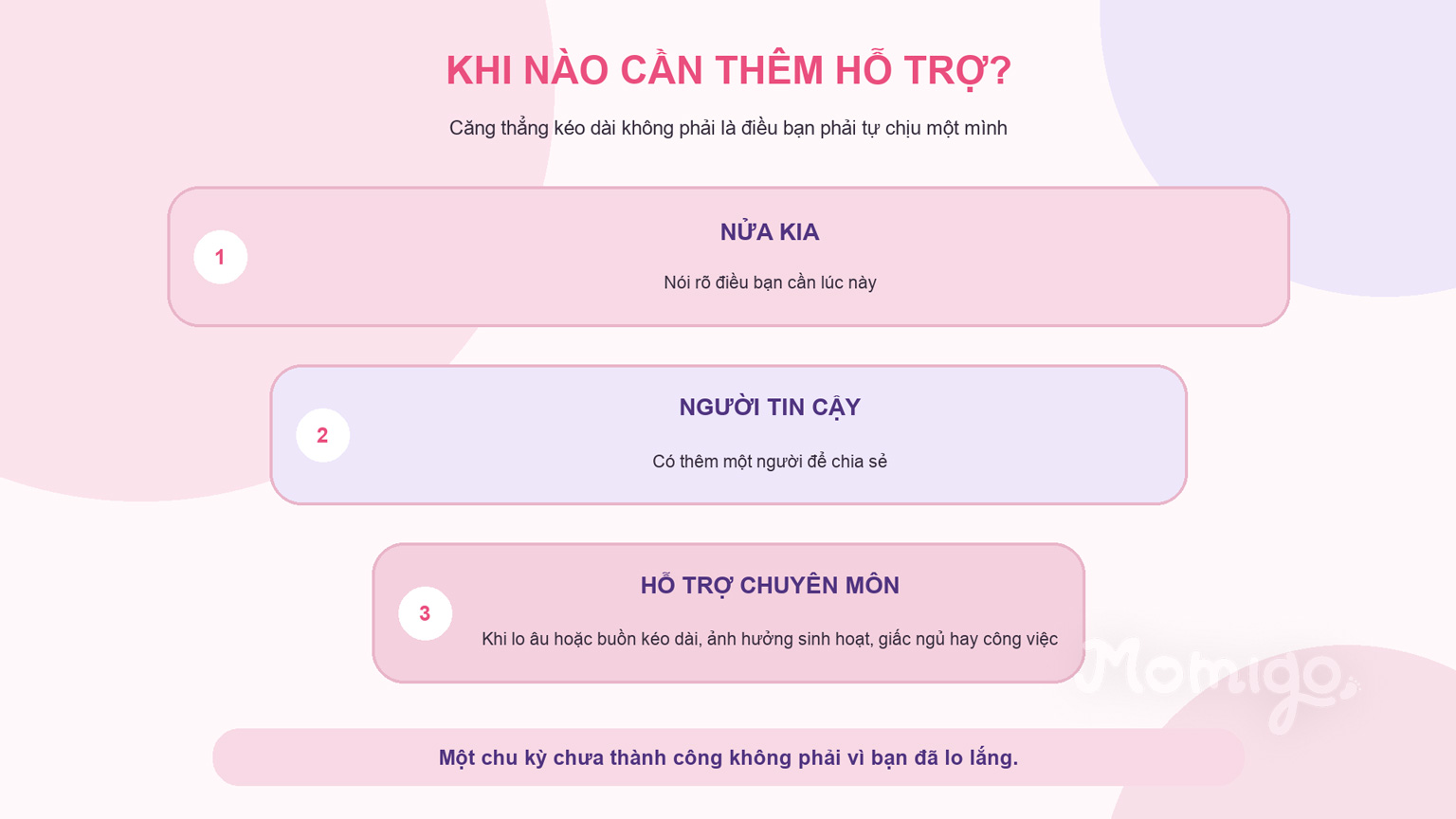 Tìm thêm sự hỗ trợ khi căng thẳng kéo dài hoặc ảnh hưởng tới cuộc sống hằng ngày