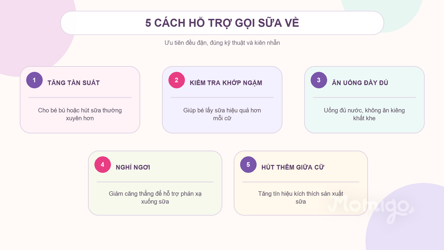 Năm cách hỗ trợ cơ thể tăng sản xuất sữa