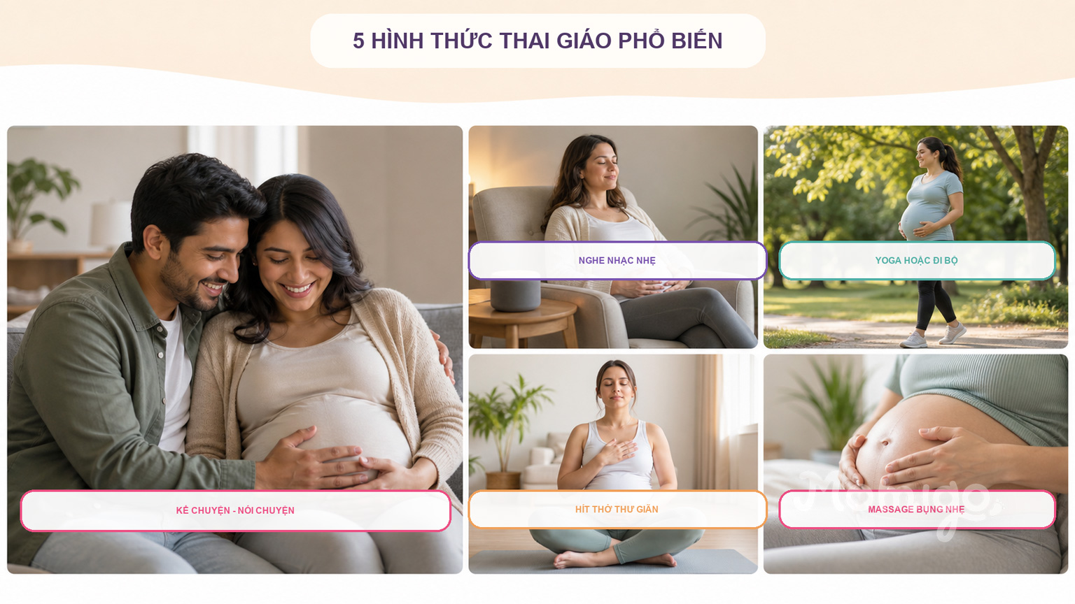 Năm hình thức thai giáo phổ biến