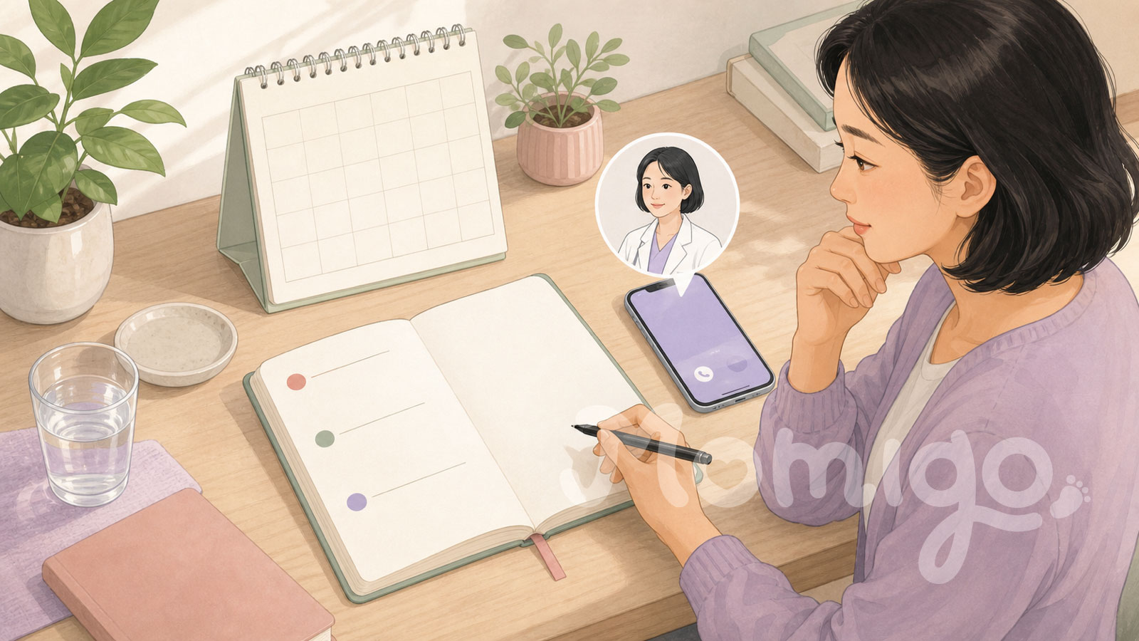 Ghi lại thay đổi và trao đổi với bác sĩ khi mẹ còn băn khoăn