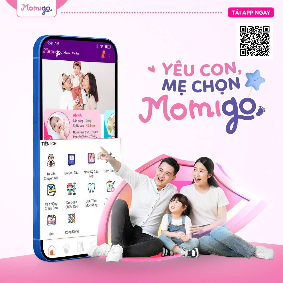 Tải app Momigo bằng QR code