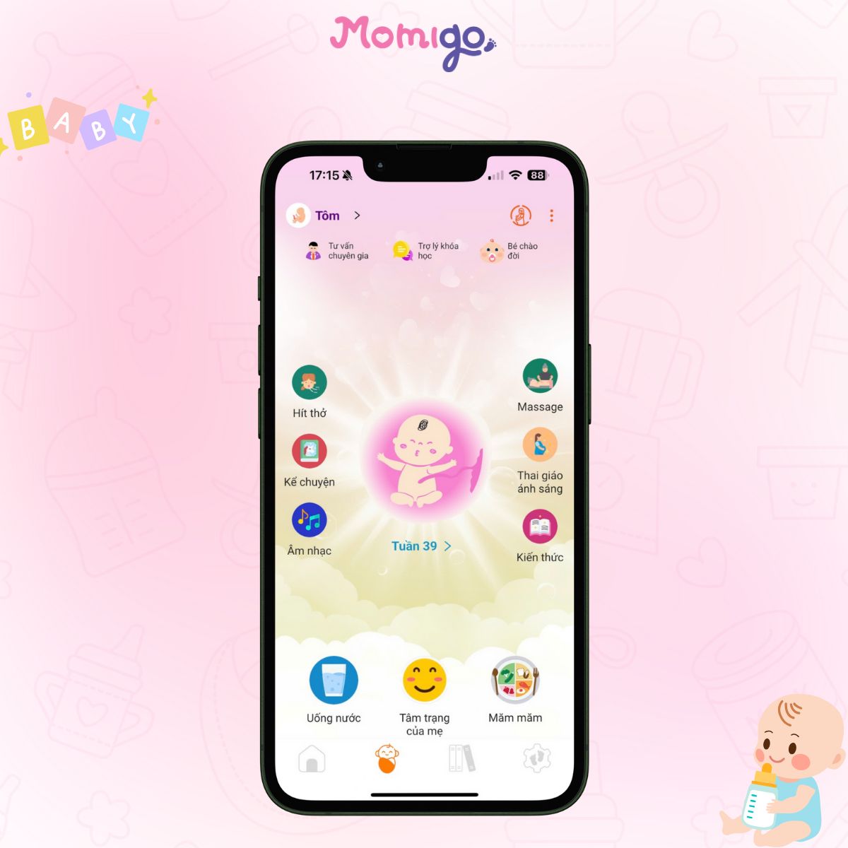 Thai giáo Momigo đồng hành cùng ba mẹ trong hành trình mang thai