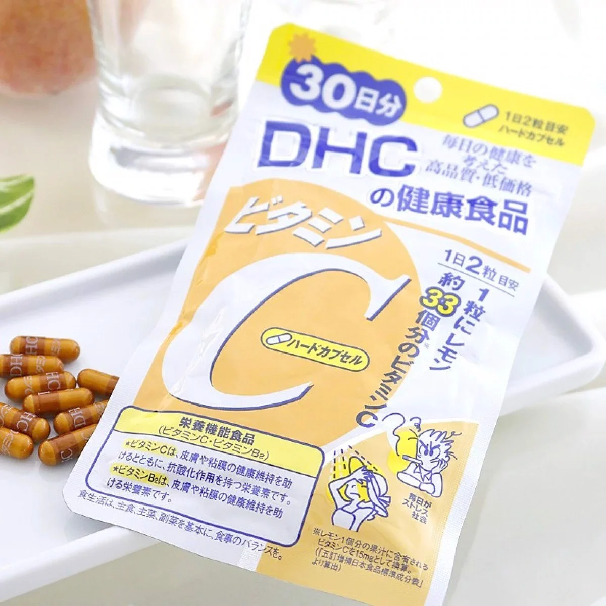 Combo Viên Uống DHC Vitamin C Hard Capsule 60 Viên Và Nước Uống InnerB Collagen 6 Chai