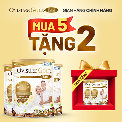 [MUA 5 TẶNG 2] Combo 5 Hộp Sữa Ovisure Gold Total - 100% Đạm Thực Vật, Đầy Đủ Dinh Dưỡng, Tốt Cho Xương Khớp - Hộp 650g + [Tặng 2 Hộp]