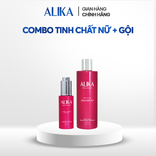 [Tinh Chất + Dầu Gội] Combo Kích Thích Mọc Tóc - Chăm Sóc Tóc Chắc Khỏe Alika For Women