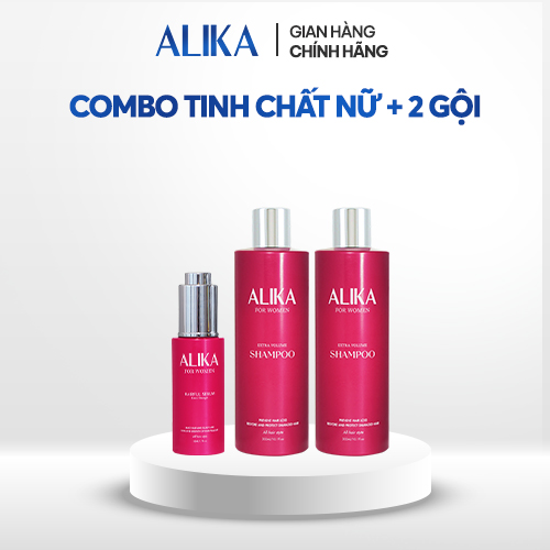 [Tinh Chất + 2 Dầu Gội] Combo Kích Thích Mọc Tóc - Chăm Sóc Tóc Chắc Khỏe Alika For Women