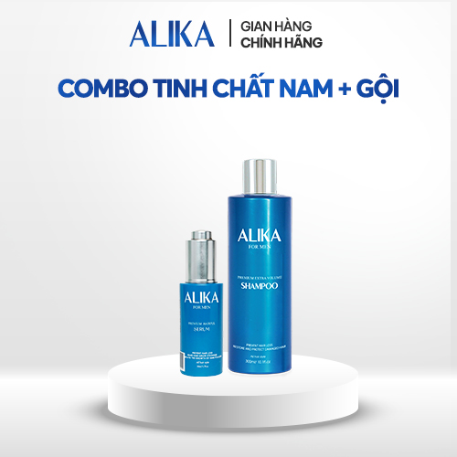 [Tinh Chất + Dầu Gội] Combo Kích Thích Mọc Tóc - Chăm Sóc Tóc Chắc Khỏe Alika For Men