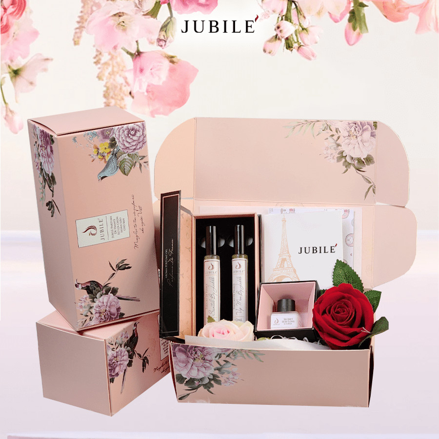 [ Set Quà Tặng] 2 Chai Tinh Dầu Nước Hoa Jubilé 12ml + Nước Hoa Nội Y Pháp Cao Cấp + Hộp Quà Tinh Tế