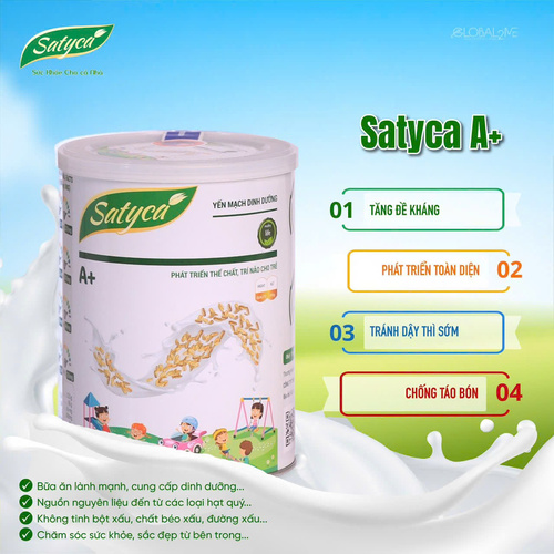 Sữa Hạt Satyca A+ Giàu Canxi, Sữa Non, Phát Triển Chiều Cao, Trí Não Cho Trẻ Em - Hộp LỚN 820G