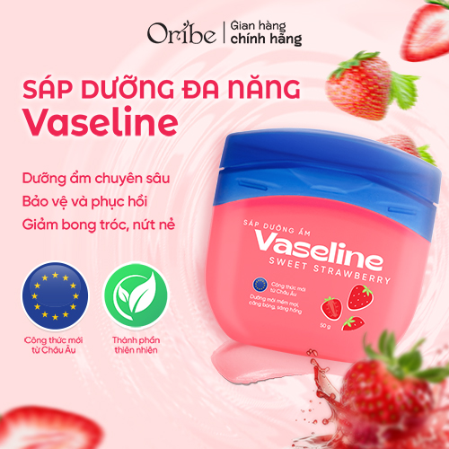 [50g] Sáp Dưỡng Đa Năng Hương Dâu Ngọt Ngào Vaseline Dưỡng Ẩm Giảm Tình Trạng Da Khô Nứt Nẻ