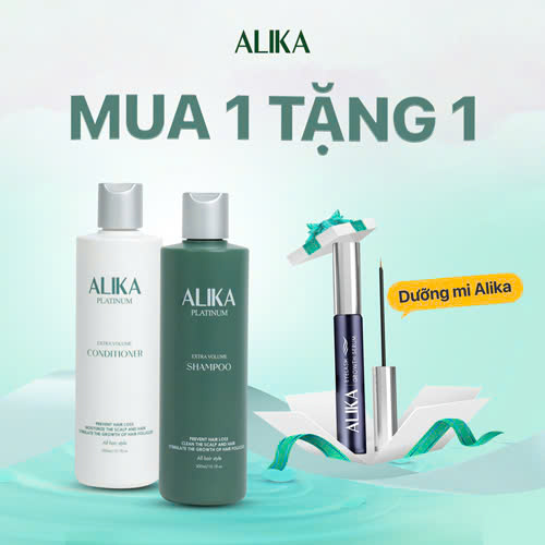 [COMBO KHỞI NGHIỆP] Bộ Gội Xả Chăm Sóc Tóc Toàn Diện Alika Platinum [Tặng 1 Dưỡng Mi 5ml]