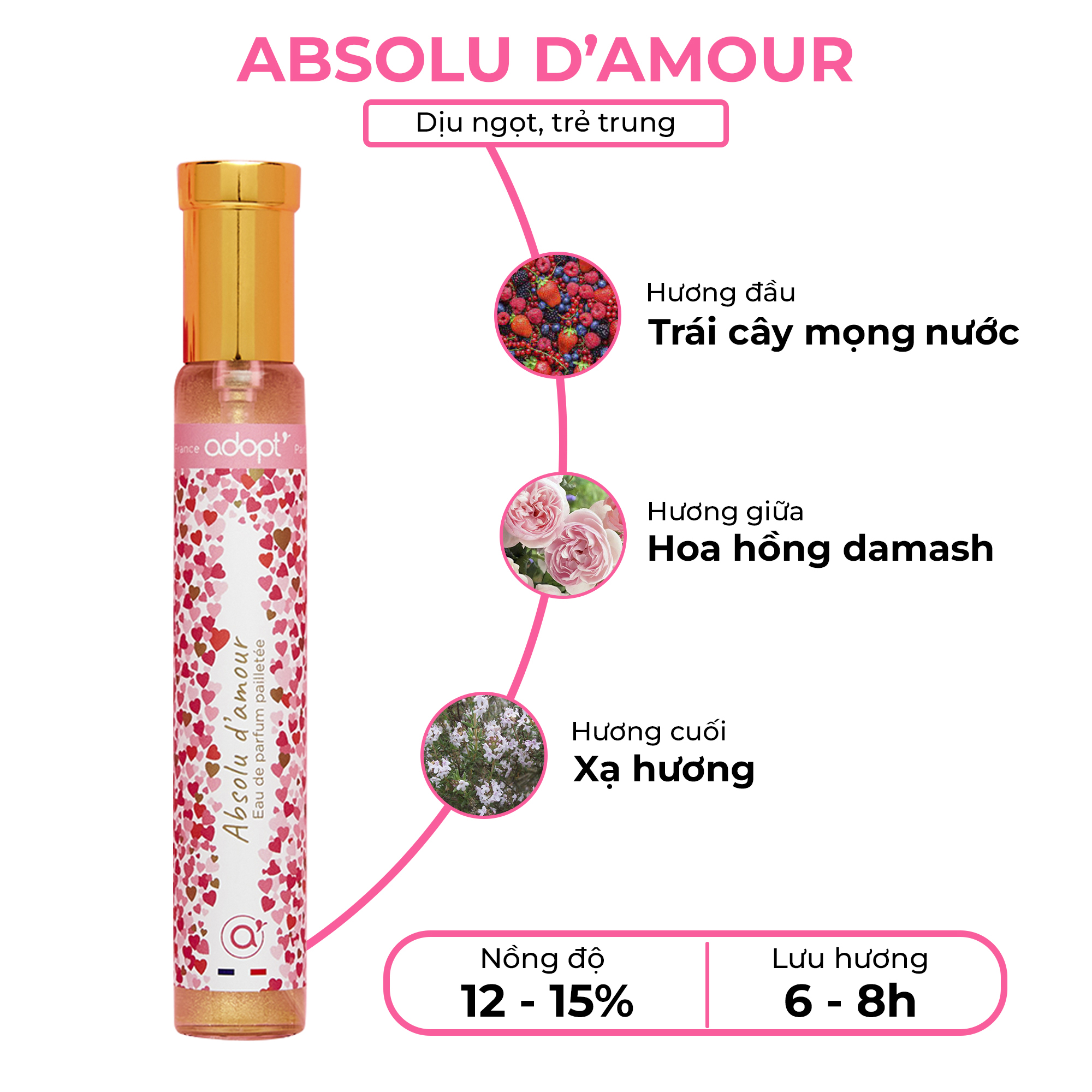 Nước Hoa Nữ Adopt EDP Chính Hãng Pháp Absolu d'Amour 30ML