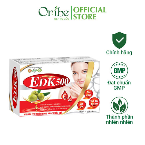 Hộp Viên Uống Bổ Sung Vitamin E EDK500 Oribe 30 Viên/Hộp