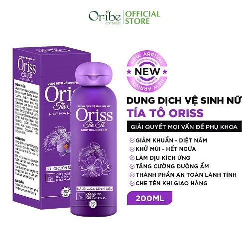 Dung Dịch Vệ Sinh Phụ Nữ Oriss Tía Tô Làm Sạch Dịu Nhẹ Ngăn Mùi Trẻ Hóa Cô Bé 200ml