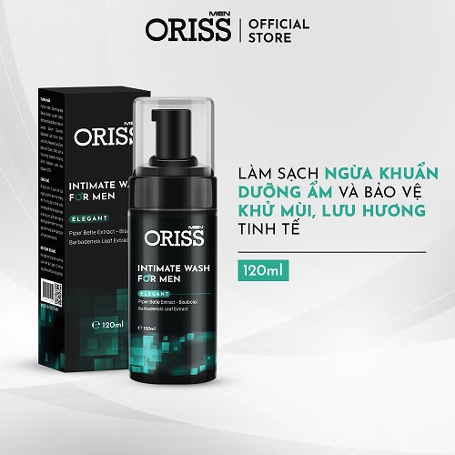 Bọt Vệ Sinh Nam Giới Oriss Elegant Sạch Khuẩn Khử Mùi Không Gây Kích Ứng Mùi Hương Nam Tính 120ml